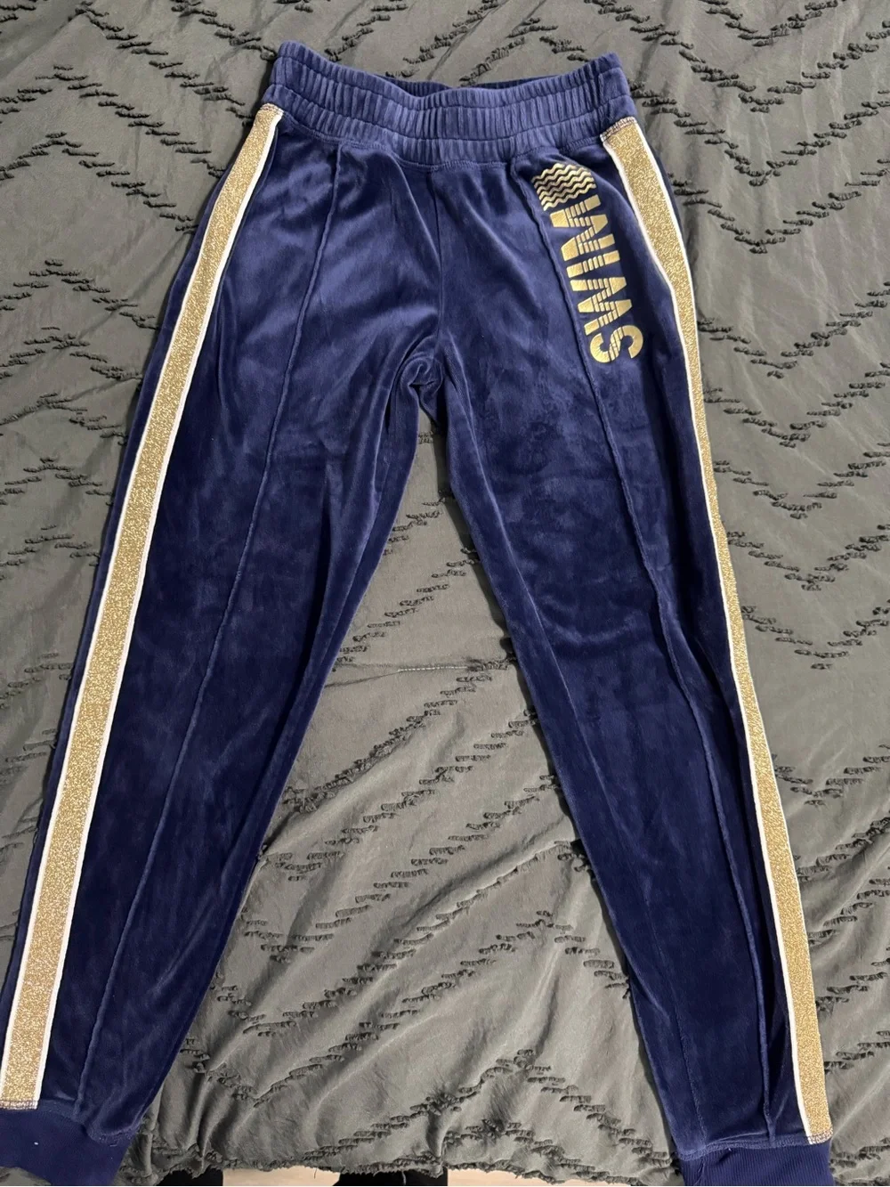 Justice Navy Blue Hoodie & Jogger Set with Gold Accents